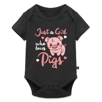 I'm just a girl who loves Pigs - Baby Premium short-sleeve bodysuit - black - Front