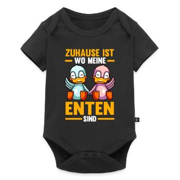 Zuhause ist wo meine Enten sind - Baby Premium Kurzarmbody - Schwarz - Vorne