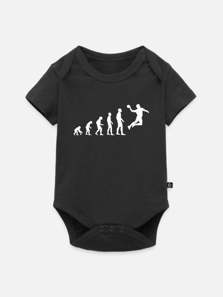 Handball Sport Handballspieler Evolution Geschenk - Baby Premium Kurzarmbody - Schwarz