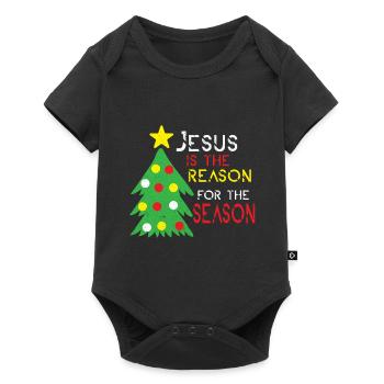 Jésus Noël Christ Église Croyant Foi - Body à manches courtes Premium Bébé - noir - Devant