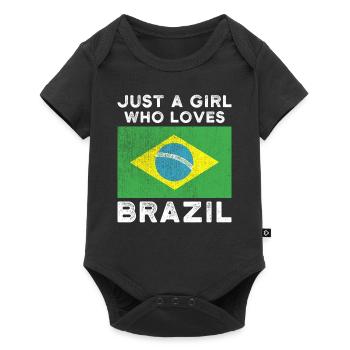 Juste une fille qui aime le Brésil - Body à manches courtes Premium Bébé - noir - Devant