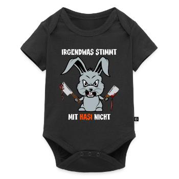 Halloween 2021 Monster verrückter Hase Sarkasmus - Baby Premium Kurzarmbody - Schwarz - Vorne