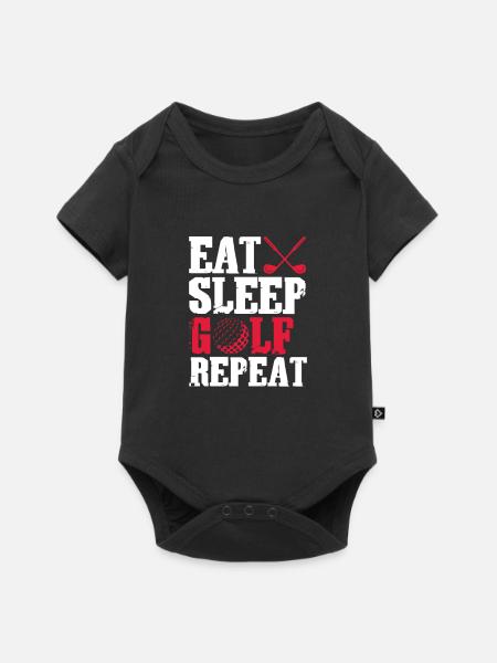 Golf Golfer Golfschläger Golfball Geschenk - Baby Premium Kurzarmbody - Schwarz