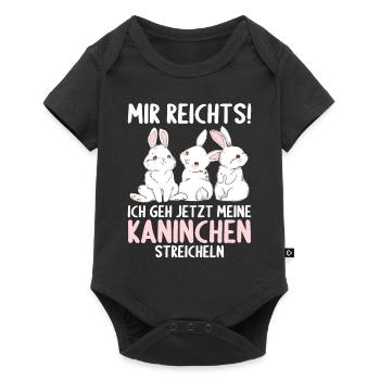 Hase Mir reichts ich geh Kaninchen streicheln - Baby Premium Kurzarmbody - Schwarz - Vorne