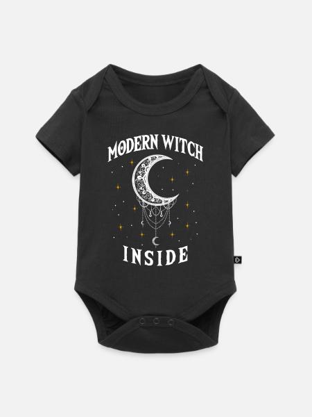 Moderne Hexe Innen, Hexerei Wiccan - Baby Premium Kurzarmbody - Schwarz