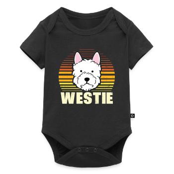 Westie West Highland White Terrier Chien Cadeau - Body à manches courtes Premium Bébé - noir - Devant