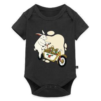 Lapin de Pâques sur le vélo cargo - Body à manches courtes Premium Bébé - noir - Devant