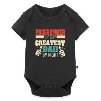 Programmer by day, greatest dad by night - Baby Premium short-sleeve bodysuit - black - Front