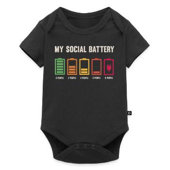 My social battery is low - Baby Premium short-sleeve bodysuit - black - Front