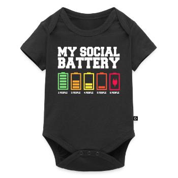 My social battery is low - Baby Premium short-sleeve bodysuit - black - Front