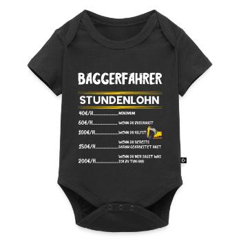 Baggerfahrer Stundenlohn Bagger Fahrer Baggerführe - Baby Premium Kurzarmbody - Schwarz - Vorne