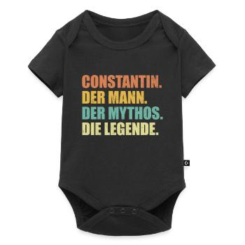 Constantin Name Mythos Legende Spruch Geschenk - Baby Premium Kurzarmbody - Schwarz - Vorne