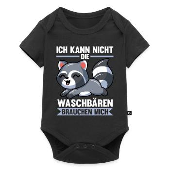 Waschbären Waschbär - Baby Premium Kurzarmbody - Schwarz - Vorne