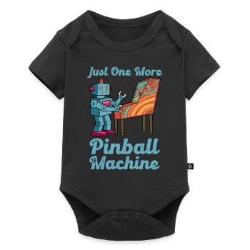 Just One More Pinball Retro Spiele Geschenk - Baby Premium Kurzarmbody - Schwarz - Vorne