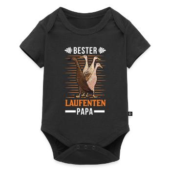 Bester Laufenten Papa Flaschenente - Baby Premium Kurzarmbody - Schwarz - Vorne
