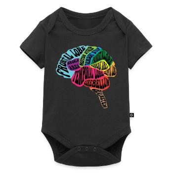 Neurologe Gehirnkarte - Baby Premium Kurzarmbody - Schwarz - Vorne