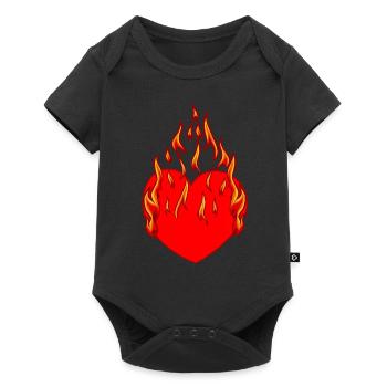 Heart, Fire, Flame, Inferno, Love, Love, Relationship, - Baby Premium short-sleeve bodysuit - black - Front