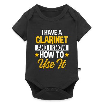 Musique de clarinette - Body à manches courtes Premium Bébé - noir - Devant