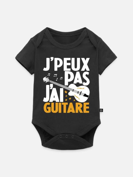 Je Peux Pas J'ai Guitare Drôle Guitare - Body à manches courtes Premium Bébé - noir