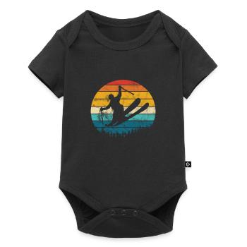 Ski Skiing Snow Winter Ski Holiday Gift - Baby Premium short-sleeve bodysuit - black - Front