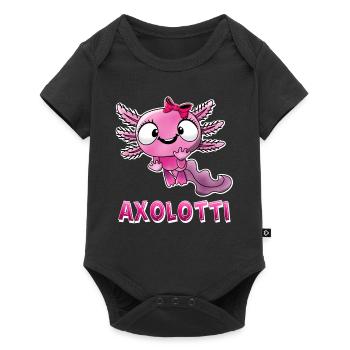 Axolotti Axolotl Mädchen - Baby Premium Kurzarmbody - Schwarz - Vorne