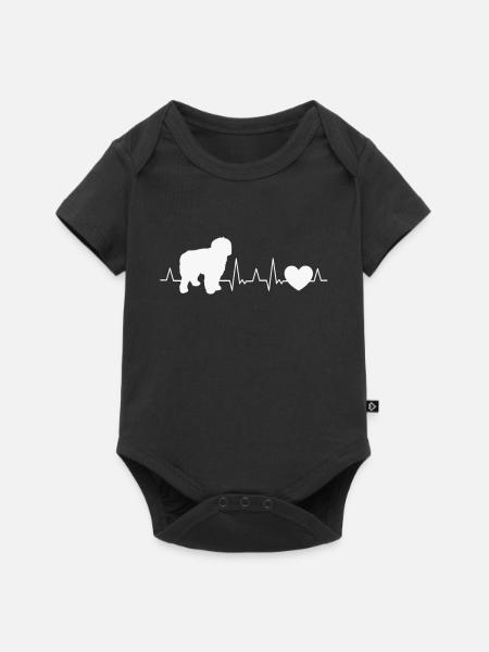Bobtail Heartbeat Old English Shepherd Dog - Baby Premium short-sleeve bodysuit - black