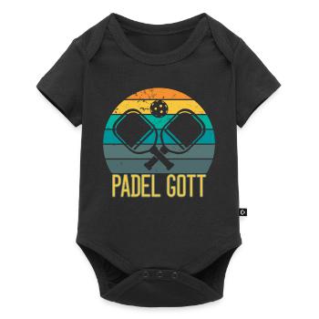 Padel - Padel Gott - Baby Premium Kurzarmbody - Schwarz - Vorne