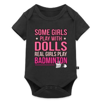 Lustiger Pickleball Badminton Federball - Baby Premium Kurzarmbody - Schwarz - Vorne