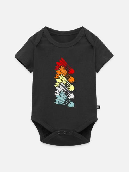 Lustiger Pickleball Badminton Federball - Baby Premium Kurzarmbody - Schwarz