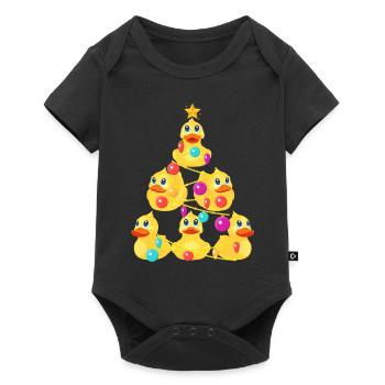 Arbre de Noël canard en caoutchouc - Body à manches courtes Premium Bébé - noir - Devant
