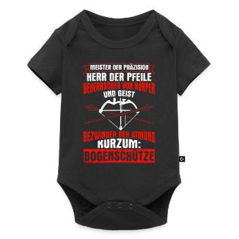 Miester Der Präzision Bogenschütze Bogenschießen B - Baby Premium Kurzarmbody - Schwarz - Vorne