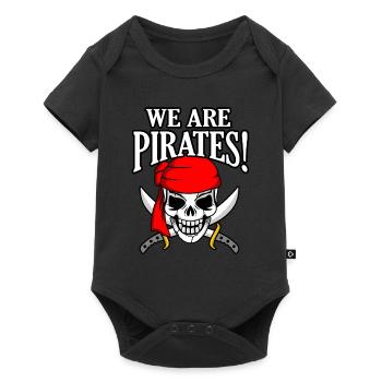 Pirat - Baby Premium Kurzarmbody - Schwarz - Vorne