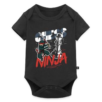 Drôle de joueur d’échecs Pièce d’échecs Chess Ninja - Body à manches courtes Premium Bébé - noir - Devant