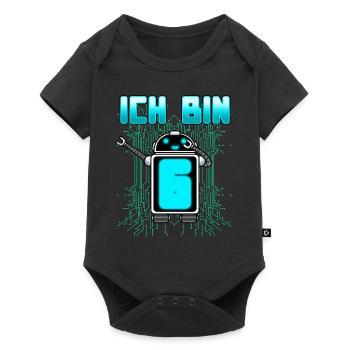 Sechster Geburtstag Junge 6 Jahre alt - Baby Premium Kurzarmbody - Schwarz - Vorne