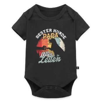 Bester Hunde Papa Aller Zeiten Hundepapa Geschenk - Baby Premium Kurzarmbody - Schwarz - Vorne