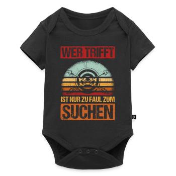 Bogenschießen Geschenk Bogenschützin Pfeil & Bogen - Baby Premium Kurzarmbody - Schwarz - Vorne