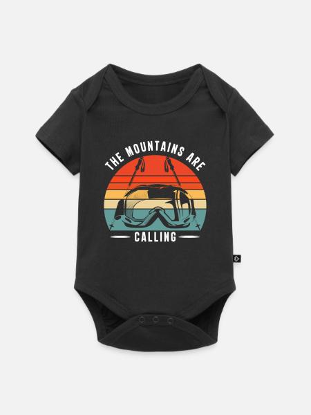 The Mountains Are Calling Skiing - Baby Premium short-sleeve bodysuit - black