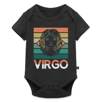 Signe du zodiaque Vierge Astorolgie Horoscope Signe - Body à manches courtes Premium Bébé - noir - Devant