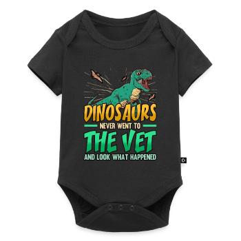 Funny Dinosaurs Never Went To The Vet Veterinarian - Baby Premium Kurzarmbody - Schwarz - Vorne