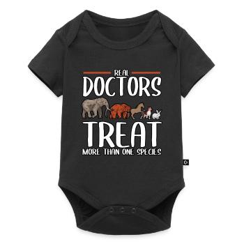 Les vrais médecins vétérinaires traitent plus d’un - Body à manches courtes Premium Bébé - noir - Devant