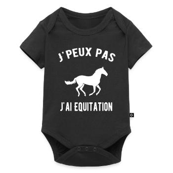 J'peux pas j'ai Equitation - Body à manches courtes Premium Bébé - noir - Devant