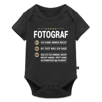 Fotograf Beruf meine eigenen Paragraphen - Baby Premium Kurzarmbody - Schwarz - Vorne