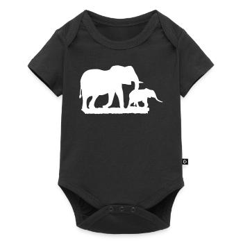 Elephant Africa Animal Motif Empreinte Animal Motif - Body à manches courtes Premium Bébé - noir - Devant