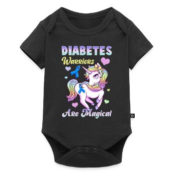 Les guerriers du diabète sont une licorne mignonne magique - Body à manches courtes Premium Bébé - noir - Devant