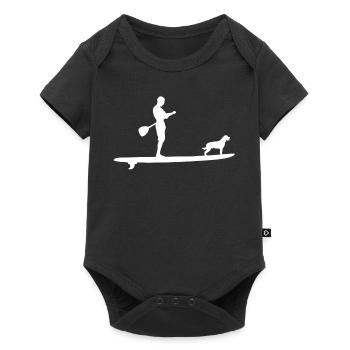 SUP STAND Up Paddle With Dog, Paddling - Baby Premium short-sleeve bodysuit - black - Front