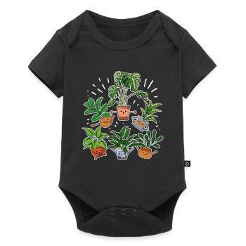 Drôle de plantes dansantes Jardinier Fleuriste - Body à manches courtes Premium Bébé - noir - Devant
