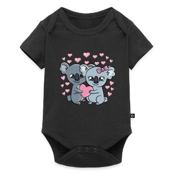Saint-Valentin Couple Koalas Doux Koalas - Body à manches courtes Premium Bébé - noir - Devant