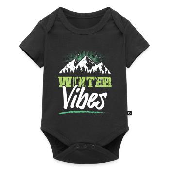 Winter Vibes - Baby Premium short-sleeve bodysuit - black - Front