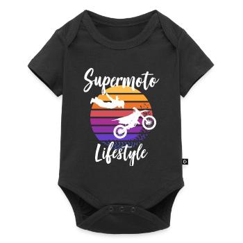 Moto Supermoto Biker Lifestyle - Body à manches courtes Premium Bébé - noir - Devant