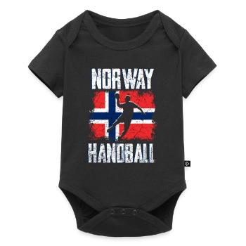 Norvège Handball - Body à manches courtes Premium Bébé - noir - Devant